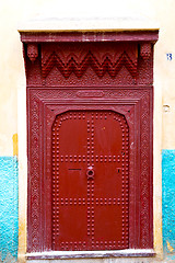 Image showing old   in morocco  and wall ornate brown