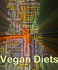 Image showing Vegan diet background concept glowing