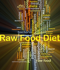 Image showing Raw food diet background concept glowing