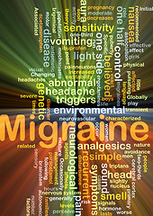 Image showing Migraine background concept glowing