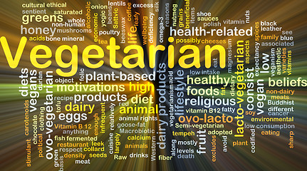 Image showing Vegetarian background concept glowing