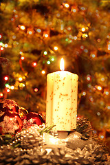 Image showing christmas tree and the candle