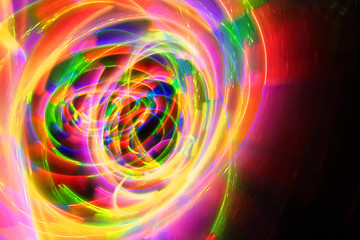 Image showing abstract color lights in the dark 