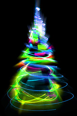 Image showing christmas lights as xmas tree