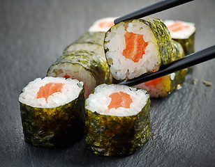 Image showing salmon sushi