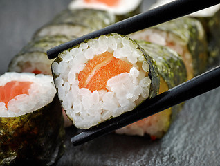 Image showing salmon sushi