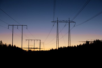 Image showing High voltage masts