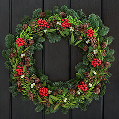 Image showing Traditional Christmas Wreath