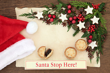 Image showing Santa Stop Here