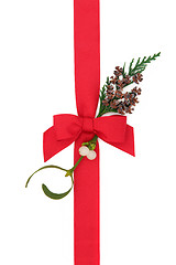 Image showing Christmas Ribbon and Flora