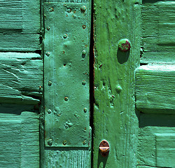 Image showing lanzarote abstract door wood green