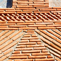 Image showing red tile in morocco africa texture abstract wall brick