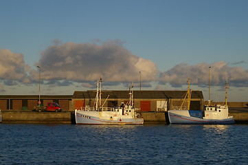 Image showing Fishing boats in Hirtshals in Denmark