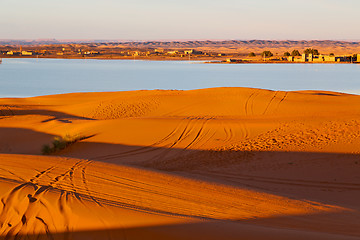 Image showing sunshine in the lake yellow   