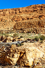 Image showing in   valley  morocco  africa the ground isolated hill 