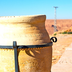 Image showing potted  in   valley  morocco  africa the atlas dry mountain util