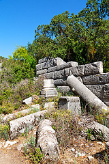 Image showing the old  temple   theatre   termessos  sky and ruins