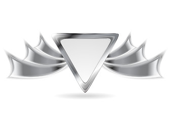 Image showing Metallic silver logo element