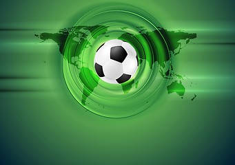 Image showing Green football abstract background with world map