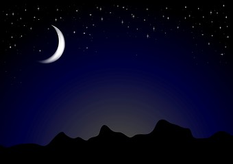 Image showing Dark moonlight night background
