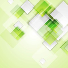 Image showing Light green squares abstract vector background