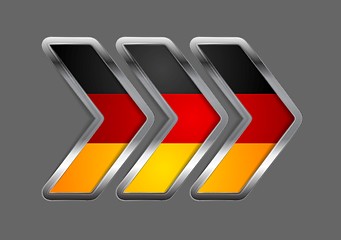 Image showing Abstract vector metallic arrow. German colors