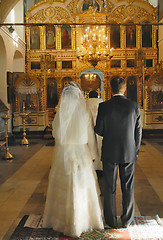 Image showing Young pair gets married in church