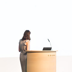 Image showing Business woman making business presentation.