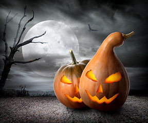 Image showing Angry pumpkins