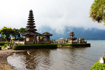 Image showing Pura Ulun Danu water temple on a lake Beratan. Bali