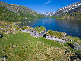 Image showing Traditional norwegian huts