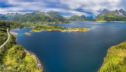 Image showing Scenic fjord on Lofoten islands