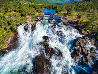 Image showing Likholefossen waterfall in Norway