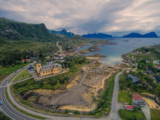 Image showing Vagan church on Lofoten