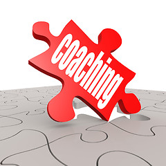 Image showing Coaching word with puzzle background