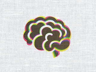 Image showing Science concept: Brain on fabric texture background