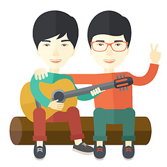 Image showing Men playing guitar.