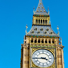 Image showing london big ben and historical old construction england  aged cit