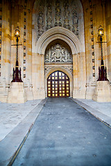 Image showing parliament in london  church  marble antique  wall