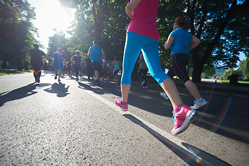 Image showing people group jogging