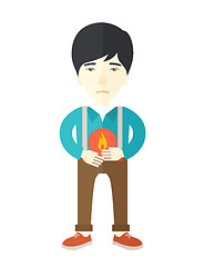 Image showing Man with heartburn.