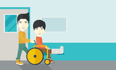 Image showing Patient in wheelchair.