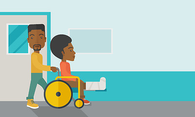 Image showing Patient in wheelchair.