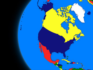 Image showing north american continent on political Earth