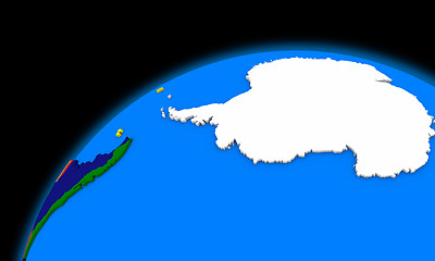 Image showing Antarctica on planet Earth political map