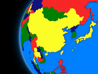Image showing east Asia region on political Earth