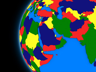 Image showing middle east region on political Earth