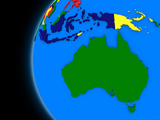 Image showing Australian continent on political Earth