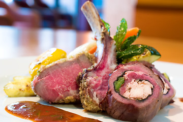 Image showing Crusted Stuffed Lamb Chops