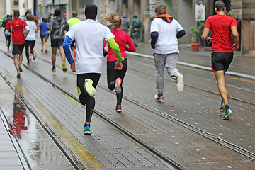 Image showing Marathon running